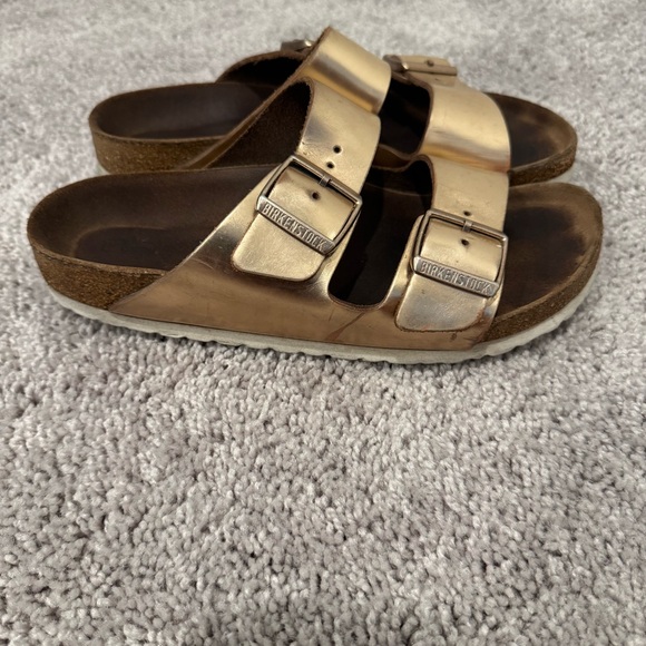 Birkenstock Arizona Rose Gold Metalic SZ 38 - Picture 1 of 8